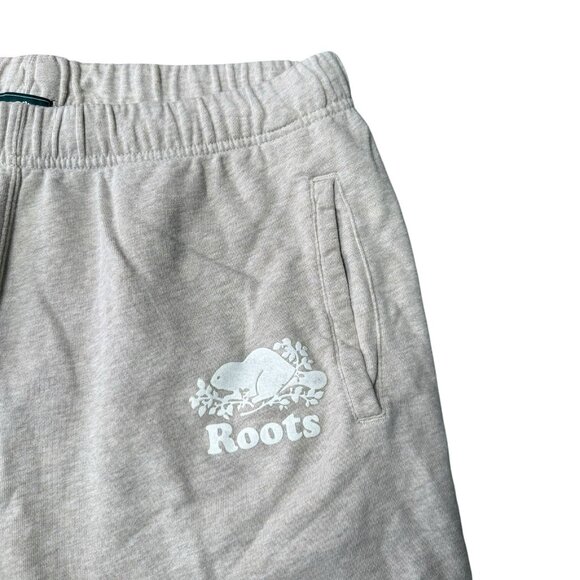 Roots Canada Sweat Shorts Heathered Beige Mens Large Comfy - Picture 2 of 5